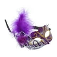 thumbnail image 1 of Unique Bargains 1 Pc Dancing Queen Feather Half Face Party Mask for Masquerade Party Purple, 1 of 4