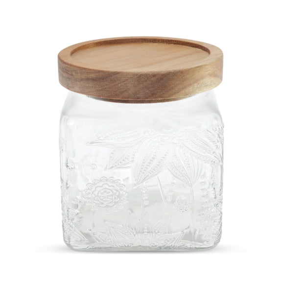 Unique Bargains 1 Pc Decorative Glass Jar with Lid Durable Sunflower Pattern Multipurpose Containers ["16.91oz"]