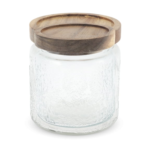 Unique Bargains 1 Pc Decorative Glass Jar with Lid Firework Pattern Multipurpose Containers ["15.22oz"]