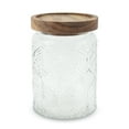 thumbnail image 1 of Unique Bargains 1 Pc Decorative Glass Jar with Lid Leaf Pattern Multipurpose Containers ["23.67oz"], 1 of 5
