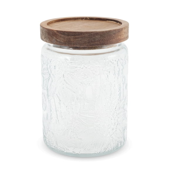 Unique Bargains 1 Pc Decorative Glass Jar with Lid Sunflower Pattern Multipurpose Containers ["23.67oz"]