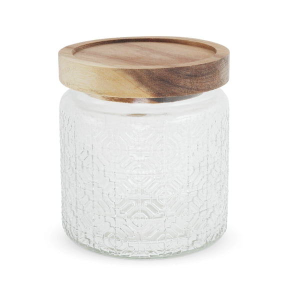 Unique Bargains 1 Pc Decorative Glass Jar with Lid Window Paper Pattern Multipurpose Containers ["15.22oz"]