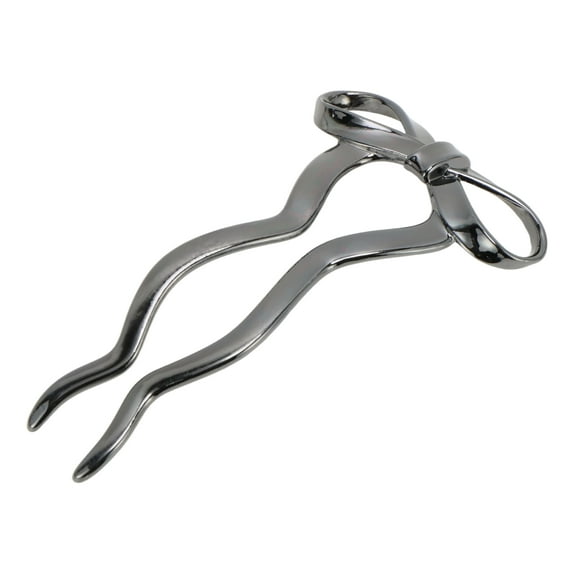 Unique Bargains 1 Pc Decorative Hairpin U-shaped Bow Hair Hairpin for Women Black