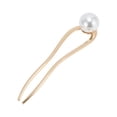 thumbnail image 1 of Unique Bargains 1 Pc Decorative Hairpin U-shaped Faux Pearl Hair Hairpin for Women Gold Tone, 1 of 5