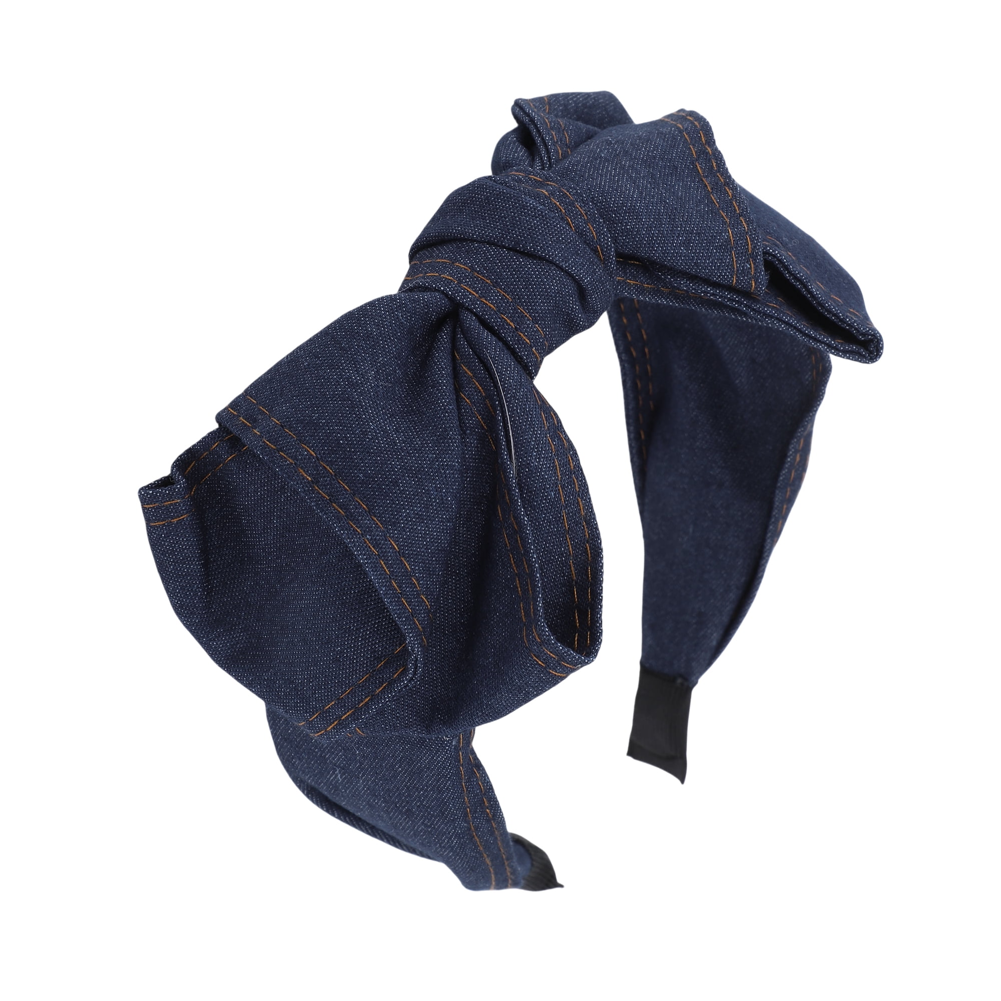 Unique Bargains Pc Denim Bow Headbands Deep Blue
