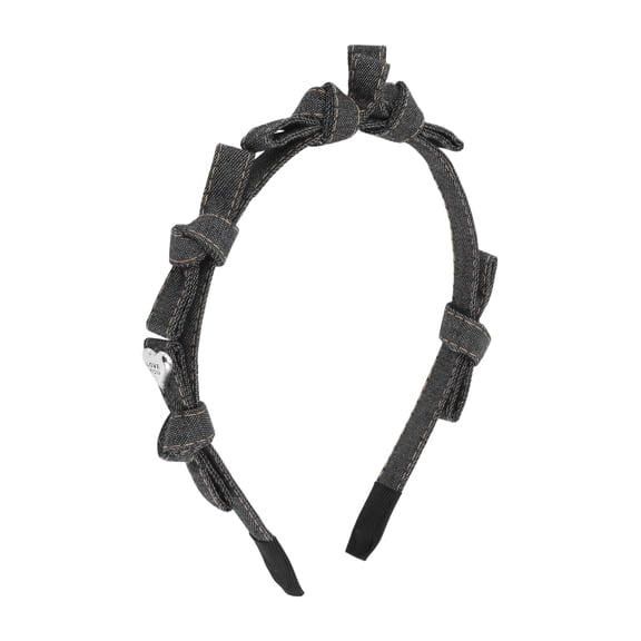 Unique Bargains 1 Pc Denim Knotted Headbands Black
