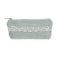 thumbnail image 1 of Unique Bargains 1 Pc Denim Lace Style Drawstring Makeup Bag for Vacation Light Blue Polyester, 1 of 6