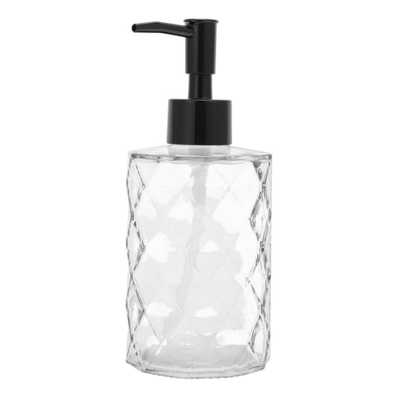 Unique Bargains 1 Pc Diamond-shaped Soap Dispenser 11.16oz Clear Black