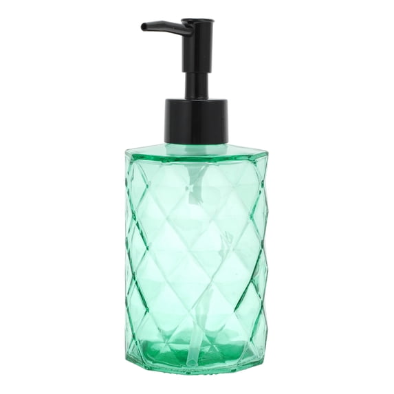 Unique Bargains 1 Pc Diamond-shaped Soap Dispenser 11.16oz Green Black