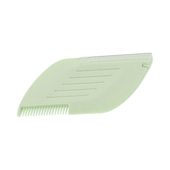 Unique Bargains 1 Pc Diamond-shaped with Comb Eyebrow Trimmer for Bathroom Hotel Toilet Green ABS Stainless Steel