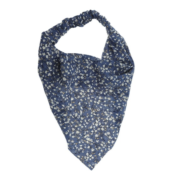 Unique Bargains 1 Pc Ditsy Floral Elastic Headwrap for Women Navy Blue