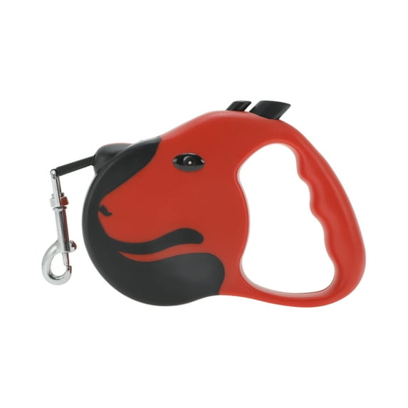 Unique Bargains 1 Pc Dog Face Style Pet Leash Scaling Dog Leash for Dog 9.84ft Long Red