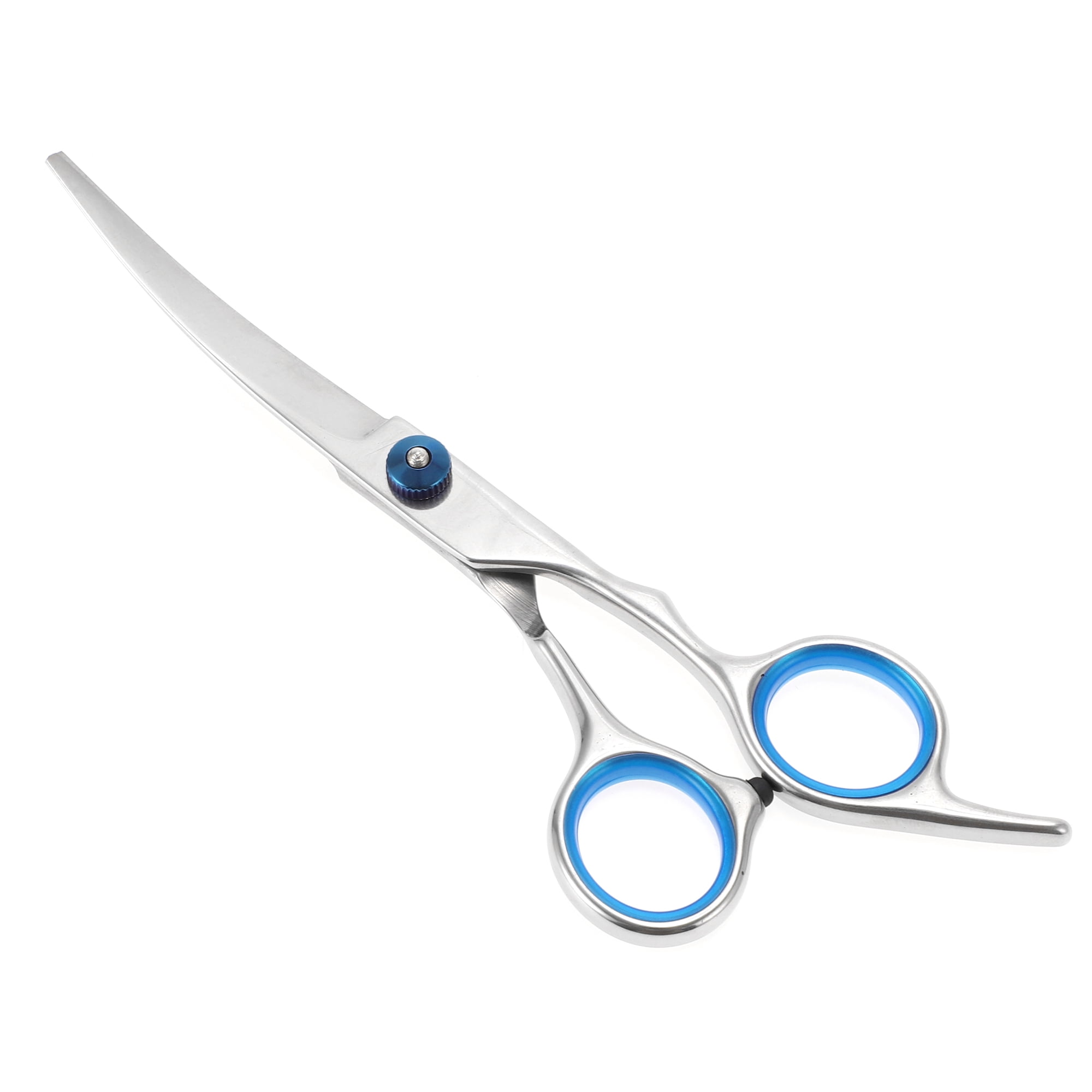 Unique Bargains 1 Pc Dog Grooming Scissors for Pets Shop 5.5 Inches Silver Tone Blue
