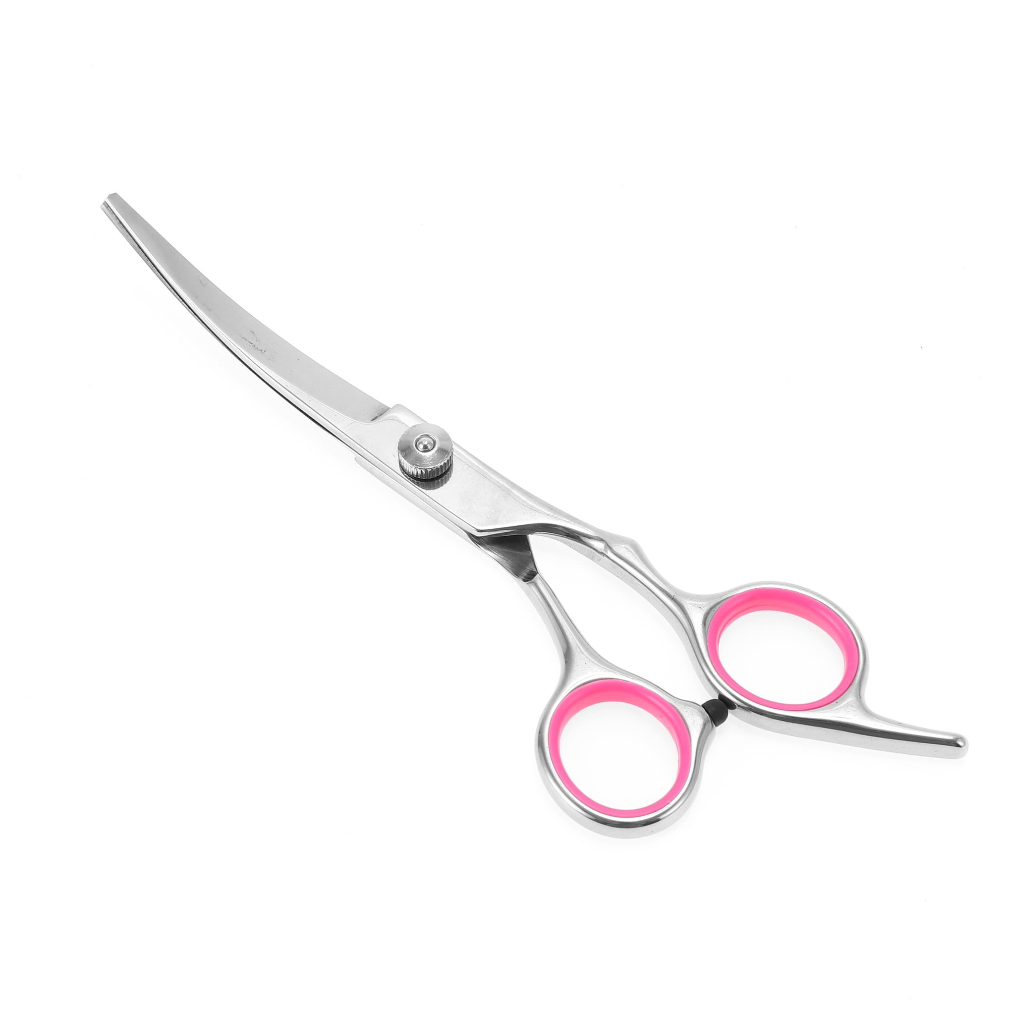 Unique Bargains 1 Pc Dog Grooming Scissors for Pets Shop 5.5 Inches Silver Tone Pink