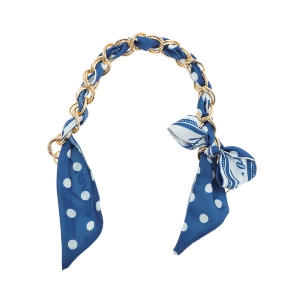 Unique Bargains 1 Pc Dots Bag Extender Chain for Travelling Blue Alloy Polyester