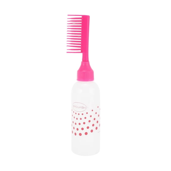 Unique Bargains 1 Pc Dots Root Comb Applicator Bottle for Bathroom Vanities Rose Red PE