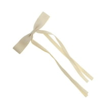 Unique Bargains 1 Pc Double Bow Hair Clips Hairdo Clip for Home Beige