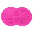 thumbnail image 1 of Unique Bargains 1 Pc Double Circle Shape Makeup Sponge Brush Cleaner Rose Red, 1 of 5