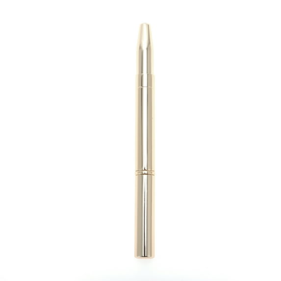 Unique Bargains 1 Pc Double Head Lip Brush for Business Travel Gold Tone Synthetic Fiber Hair Metal