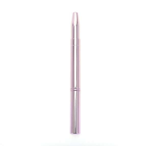 Unique Bargains 1 Pc Double Head Lip Brush for Business Travel Pink Synthetic Fiber Hair Metal
