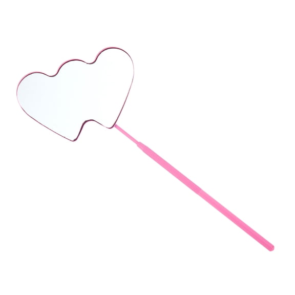 Unique Bargains 1 Pc Double Heart Pattern Lash Mirror Stainless Steel Pink