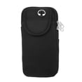 thumbnail image 1 of Unique Bargains 1 Pc Double Layer Phone Holder Arm Bands for Hiking Gym Black Neoprene, 1 of 5