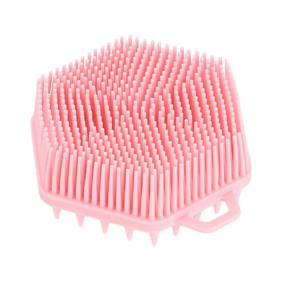 Unique Bargains 1 Pc Double Side Body Bath Brush Back Scrubber for Shower 3.70"x3.66"x1.50" Pink