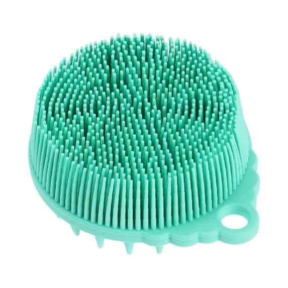 Unique Bargains 1 Pc Double Side Body Bath Brush Back Scrubber for Shower 3.98"x3.39"x1.69" Green