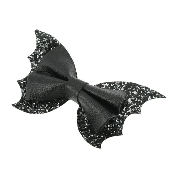 Unique Bargains 1 Pc Duckbill Clip Halloween Bat Sequined Wing Hair Clip for Children Black