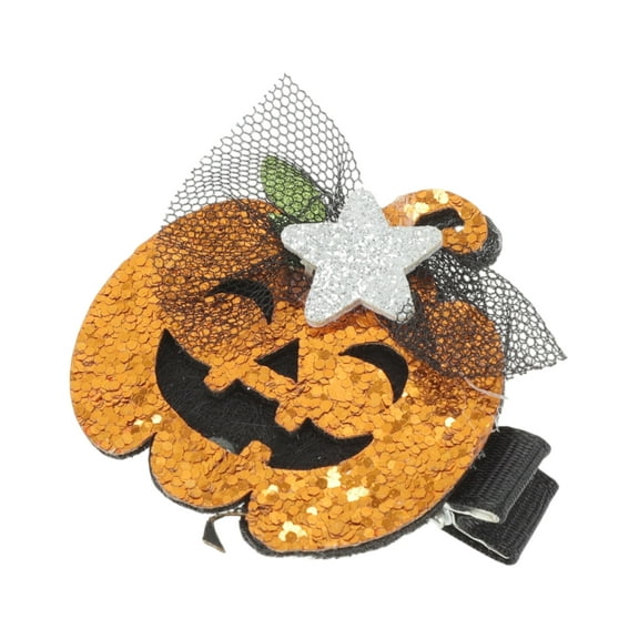 Unique Bargains 1 Pc Duckbill Clip Halloween Funny Hair Clip for Women Orange