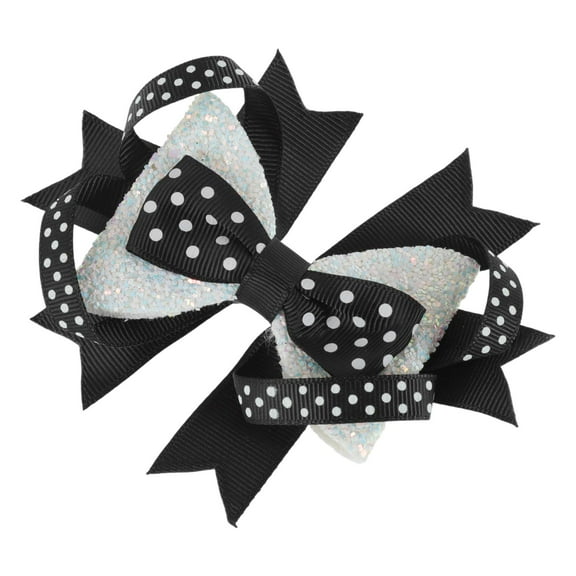 Unique Bargains 1 Pc Duckbill Clip Halloween Multi-layered Hair Clip for Women Black White