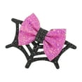 thumbnail image 1 of Unique Bargains 1 Pc Duckbill Clip Halloween Spiderweb Bow Hair Clip for Children Purple Black, 1 of 5