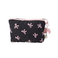 thumbnail image 1 of Unique Bargains 1 Pc Dumpling Bag With Pendant Bow Makeup Bag Black, Pink, 1 of 5
