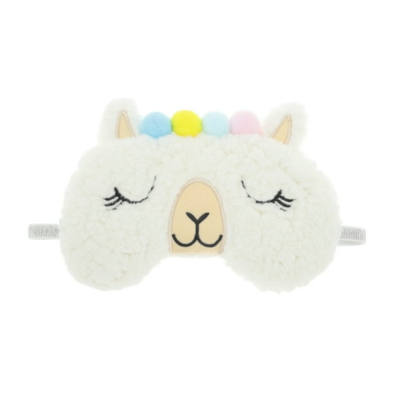 Unique Bargains 1 Pc Durable Alpaca Eye Mask for Travel Beige Fleece