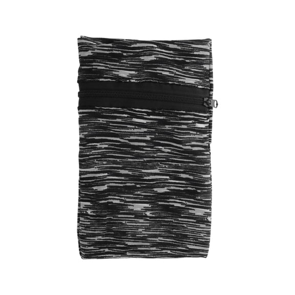 Unique Bargains 1 Pc Durable Arm Bag Zipper Sports Wrist Bag for Sports Medium Black White