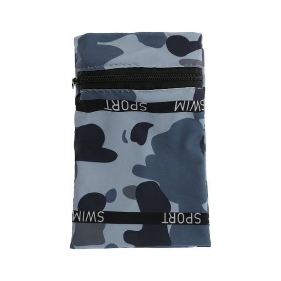 Unique Bargains 1 Pc Durable Arm Bag Zipper Sports Wrist Bag for Sports Small Navy Blue