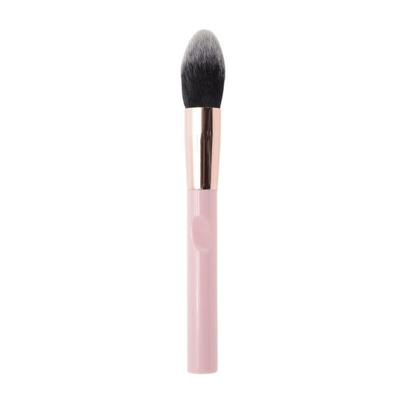 Unique Bargains 1 Pc Durable Blush Brush Pink Nylon Hair Aluminum Tube Plastic Handle