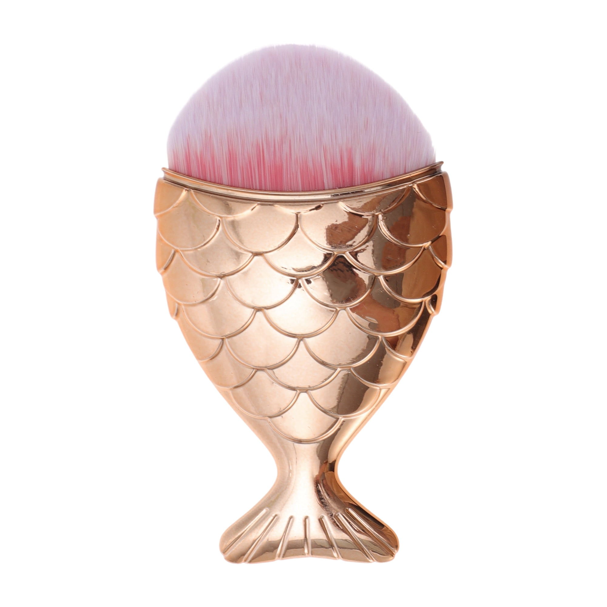 Unique Bargains 1 Pc Durable Convenient Cosmetic Brush for Travel Gold Tone