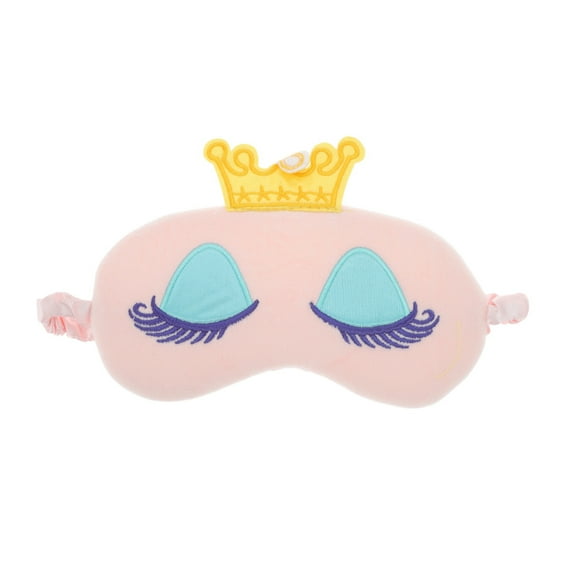 Unique Bargains 1 Pc Durable Crown Eye Mask for Travel Pink Fleece