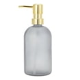 thumbnail image 1 of Unique Bargains 1 Pc Durable Cylinder Frosted Soap Dispenser 13.53oz Gray Gold Tone, 1 of 6