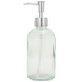 thumbnail image 1 of Unique Bargains 1 Pc Durable Cylinder Glossy Soap Dispenser 13.53oz Clear Silver Tone, 1 of 6