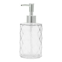 Unique Bargains 1 Pc Durable Diamond-shaped Soap Dispenser 11.16oz Clear Silver