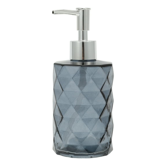 Unique Bargains 1 Pc Durable Diamond-shaped Soap Dispenser 11.16oz Gray Silver Tone