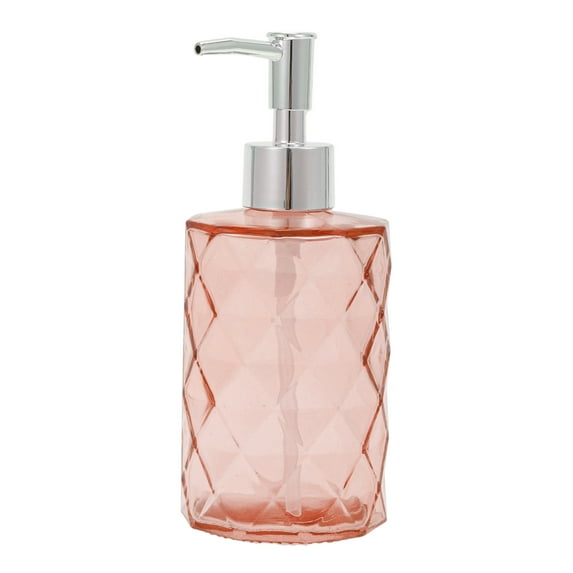 Unique Bargains 1 Pc Durable Diamond-shaped Soap Dispenser 11.16oz Orange Silver Tone