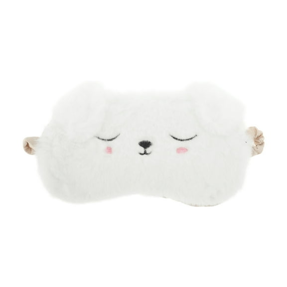 Unique Bargains 1 Pc Durable Dog Eye Mask for Travel White Fleece