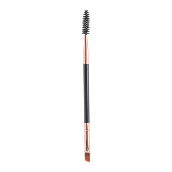 Unique Bargains 1 Pc Durable Double Head Eyebrow Brush for Bathroom Travel Hotel Toilet Rose Gold Tone Black