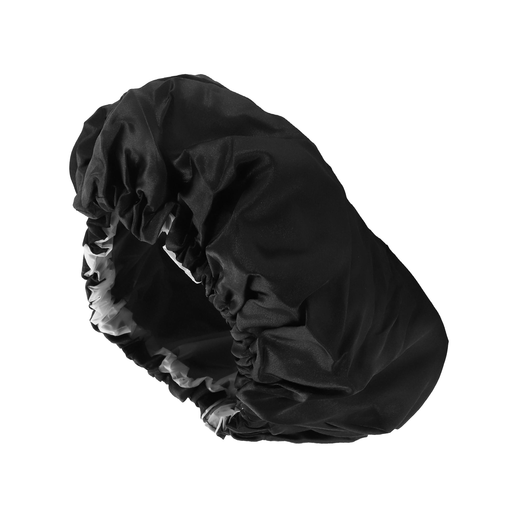 Unique Bargains 1 Pc Durable Double Layer Shower Cap Black