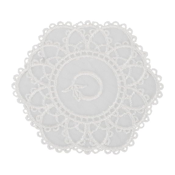 Unique Bargains 1 Pc Durable Embroidery Drink Coaster White