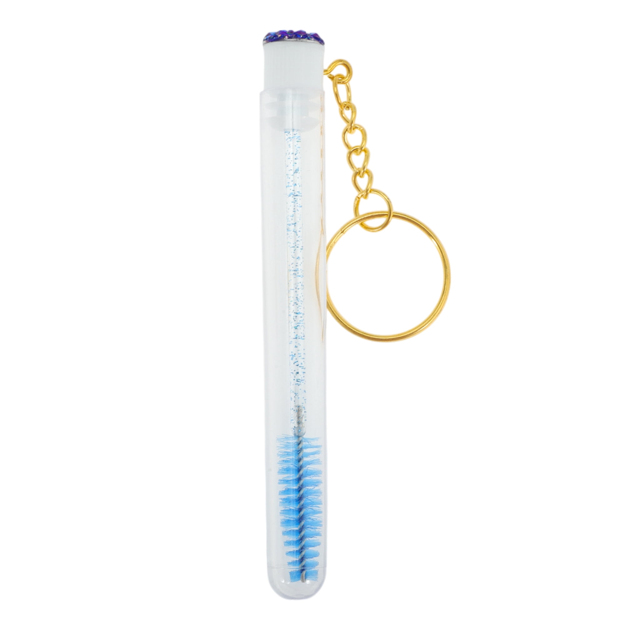 Unique Bargains 1 Pc Durable Eyelash Brush in Tube Design with Gold-Tone Buckle Blue