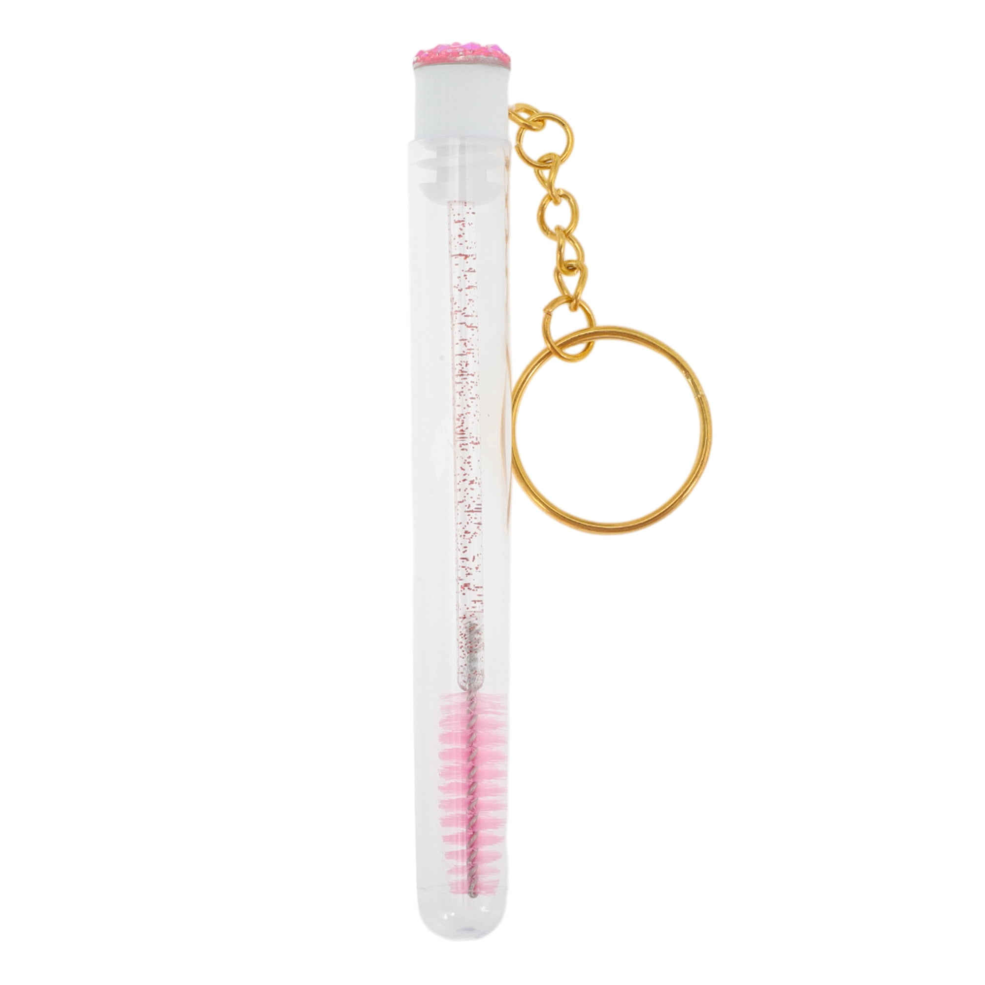 Unique Bargains 1 Pc Durable Eyelash Brush in Tube Design with Gold-Tone Buckle Pink
